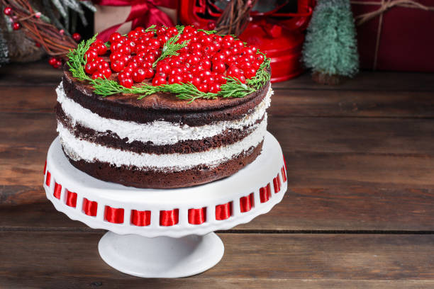 istock chocolate cake red berries christmas new year dessert baking festive table concept serving size. food background top view copy space for text organic healthy eating 1255066321
