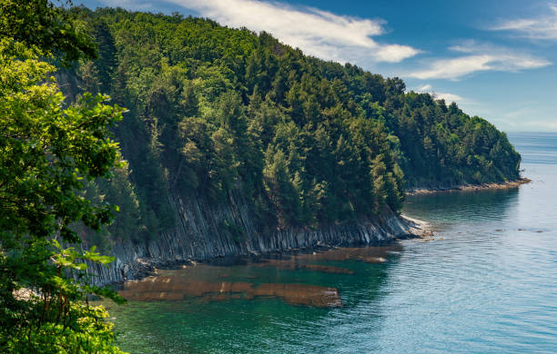 istock Sea view from the Kiselev cliff in Tuapse, Russia. 1255066650