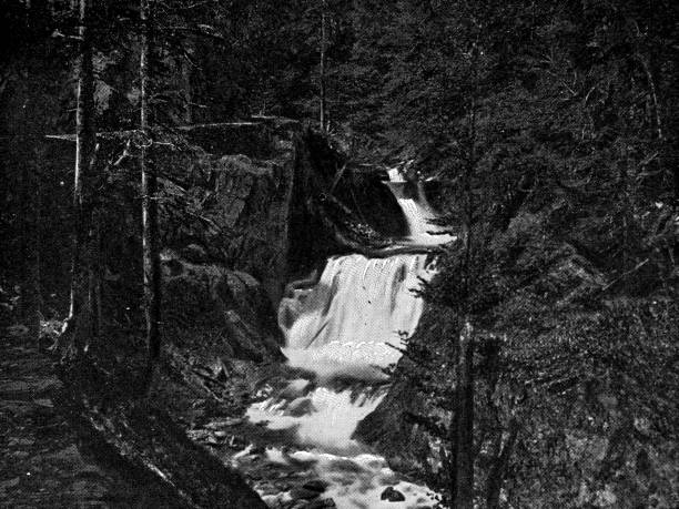istock Waterfall in the Pyrenees Mountains in France - 19th Century 1255066979