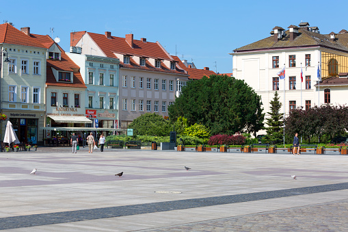 Bydgoszcz, Poland - June 26, 2020: Old Market square situated in the old town district of the city