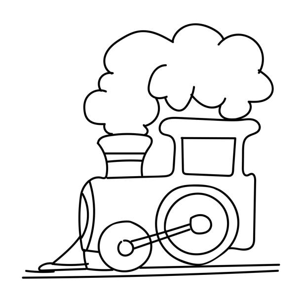 ilustrações de stock, clip art, desenhos animados e ícones de toy train diesel engine smoke vector. - toy wagon train engine steam