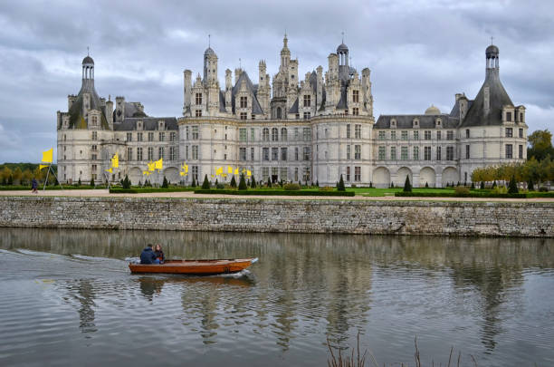 France - October, 2019: Originally built as a hunting lodge for King Francis I, the Chateau of Chambord has been unoccupied for much of its existence. It is the largest chateau in the Loire valley with 440 rooms, 282 fireplaces, and 84 staircases and is an excellent example of French Renaissance architecture.