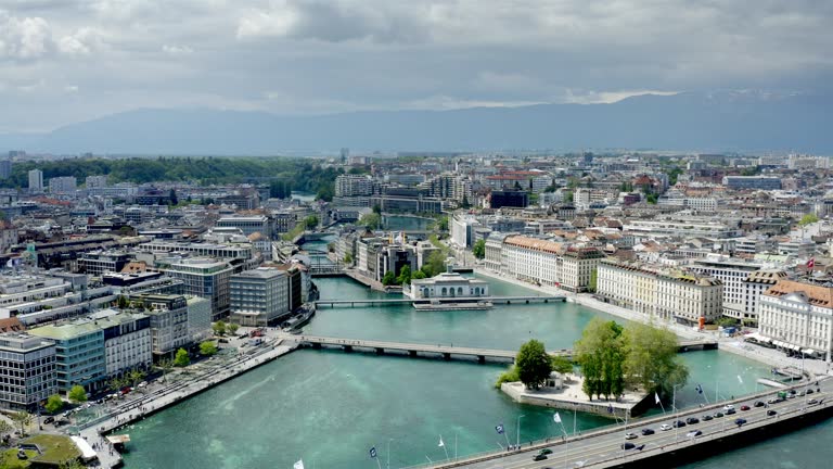 Aerial view of Geneva, Switzerland