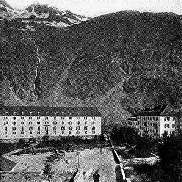 istock Panticosa baths at Panticosa in the Pyrenees Mountains of Spain - 19th Century 1255080409