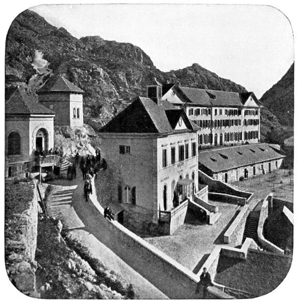 istock Panticosa baths at Panticosa in the Pyrenees Mountains of Spain - 19th Century 1255080501