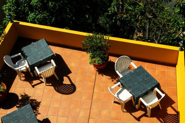 istock Aerial View of a Private Terrace 1255082313