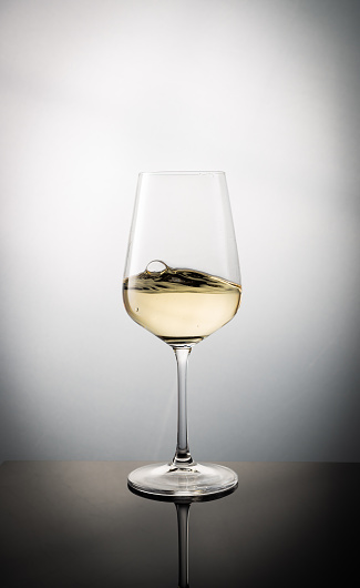 White wine glasses from a white background