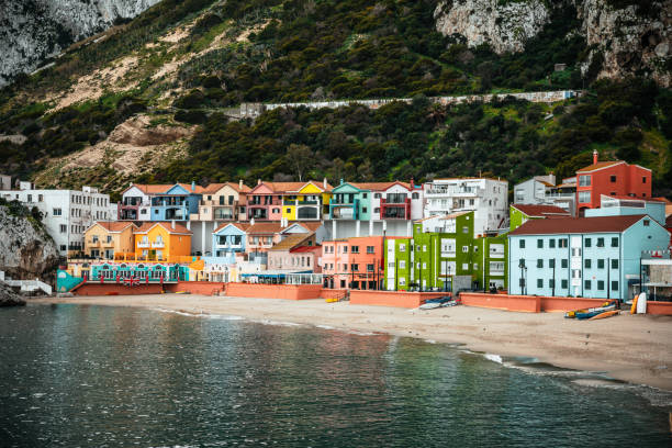 Beach of Gibraltar Village at the beach of Gibraltar gibraltar photos stock pictures, royalty-free photos & images