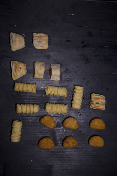 istock Appetizers on a black wooden surface 1255091212