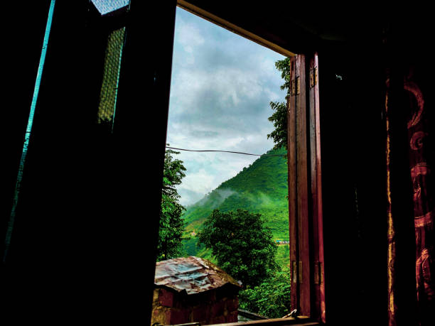 istock A over looking view from window in hills 1255093282