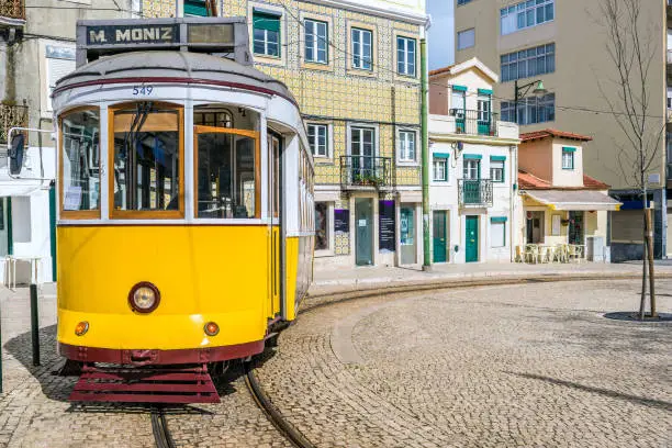 Photo of The tourist tram 28E in Lisbon