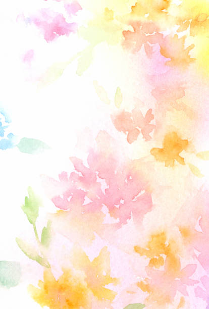 abstrakte florale aquarell hintergrund-illustration. - backgrounds image petal colors stock-grafiken, -clipart, -cartoons und -symbole