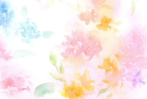 Abstract floral watercolor background illustration.