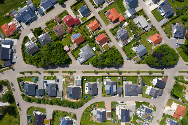 istock Modern Houses, Aerial View 1255098824