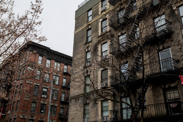 istock Apartment stairs in new york. 1255114696