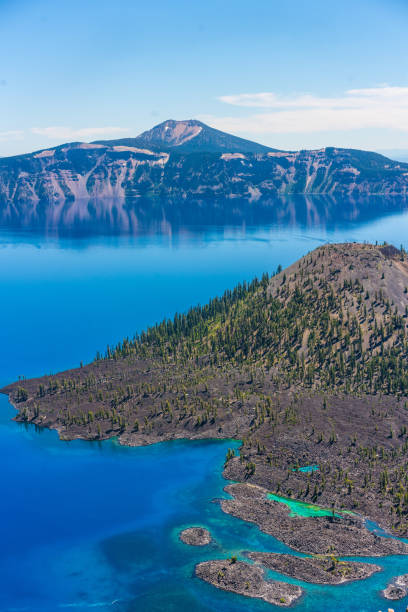 The crater lake in Crater lake national park, in Oregon, on summer time.