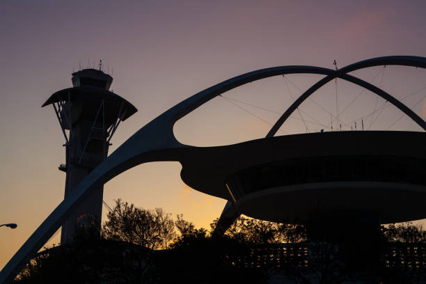 istock LAX Airport Theme Building at sunset 1255121009