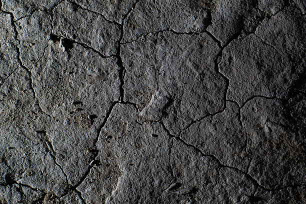 istock Dry cracked earth ground texture. No watering desert. 1255130065