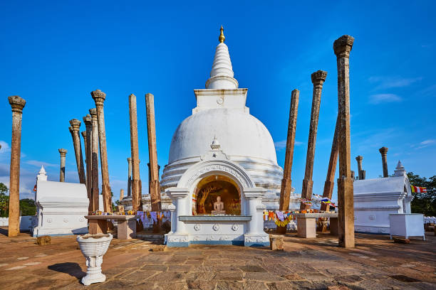 Thuparamaya is the first Buddhist temple in Sri Lanka.Tourist Destination in Anuradhapura. stock photo