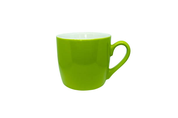 istock Green Mug, Empty coffee isolated on white background, clipping path 1255135736