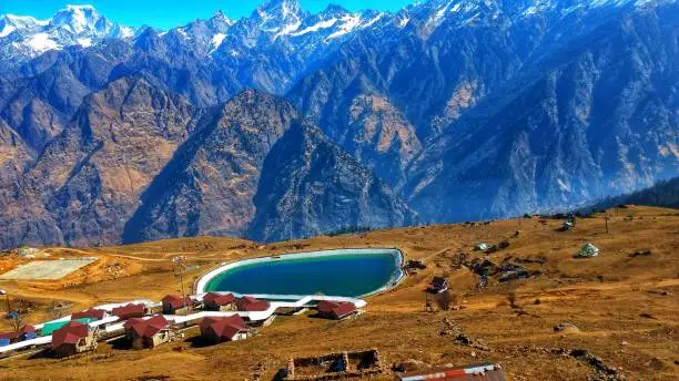 Top Hill view of Auli in front of valley of flowers, Uttarakhand, India