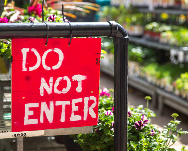 istock Do Not Enter sign in a garden center 1255142096