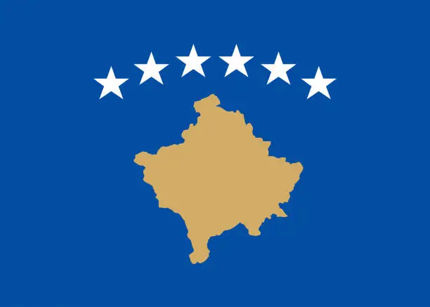 Vector illustration of Flag of Republic of Kosovo