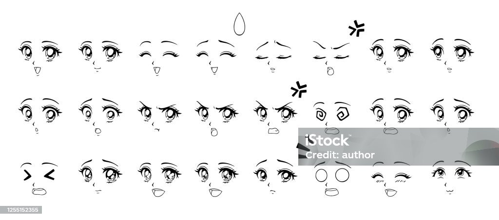 Ilustración de Conjunto De Expresiones De Estilo Anime De Dibujos Animados Diferentes Ojos Boca Cejas Imagen De Contorno Para Manga Ilustración Vectorial Dibujada A Mano Aislada Sobre Fondo Blanco y más Vectores Ilustración de Conjunto De Expresiones De Estilo Anime De Dibujos Animados Diferentes Ojos Boca Cejas Imagen De Contorno Para Manga Ilustración Vectorial Dibujada A Mano Aislada Sobre Fondo Blanco y más Vectores