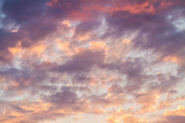 istock Purple, orange and red dramatic sky on sunset 1255158128