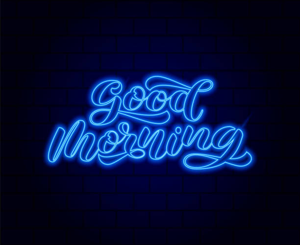 istock Good Morning  brush lettering. Vector stock illustration for poster or banner 1255163312