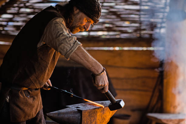 istock An individual viking blacksmith in a viking settlement 1255165229