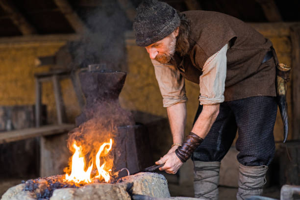 istock An individual viking blacksmith in a viking settlement 1255167955