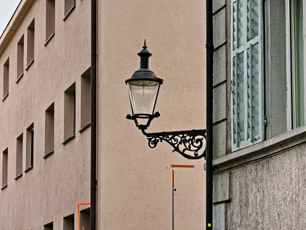 istock a street lamp attached to a house 1255169167