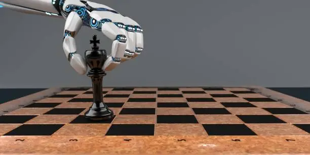 Photo of Robot Hand Chessboard