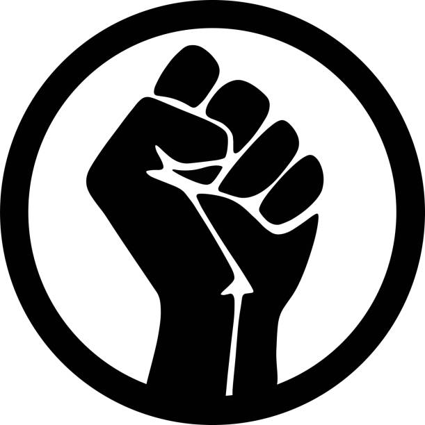 Symbol of the black freedom movement. Symbol of the black freedom movement. protest. Movement for freedom and equality. Flat vector illustration. fist stock illustrations