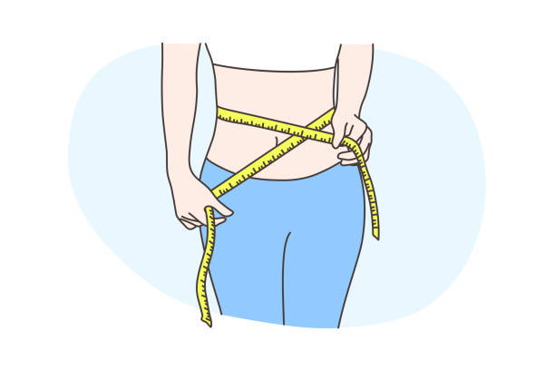 ilustrações de stock, clip art, desenhos animados e ícones de diet, health, care, measurement, body concept - anorexia