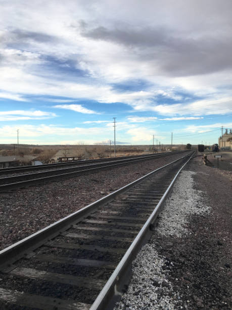 istock Beautiful sky over railroad tracks 1255173493