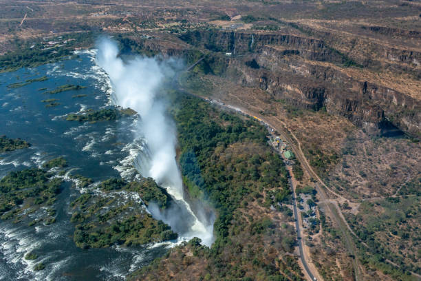 istock Victoria Waterfalls from the air 1255173964