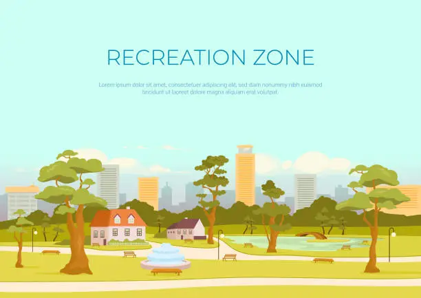 Vector illustration of Recreation zone banner flat vector template