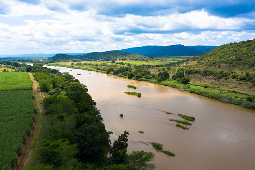 Torres jetties on the border between the states of Santa Catarina and Rio Grande do Sul in southern Brazi