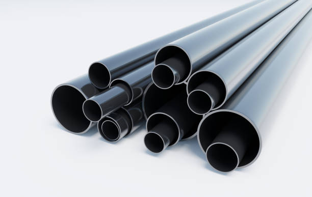 istock Metal industrial pipes. 1255187460