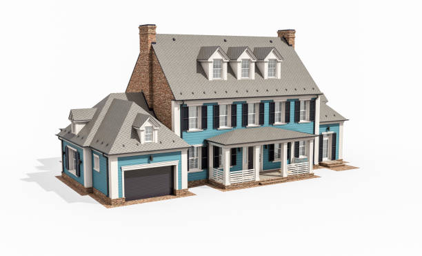 istock 3d rendering of modern classic house in colonial style isolated on white 1255189877