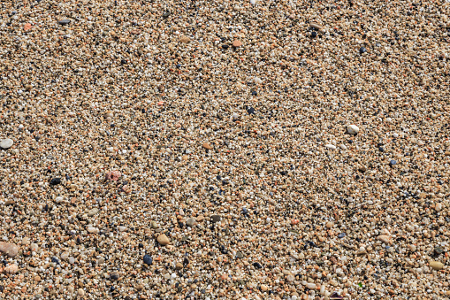 Sandy beach for background. Wet sand texture.