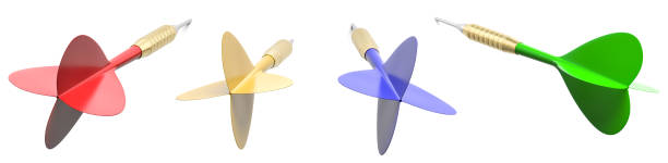 Colorful Darts Isolated on White Background