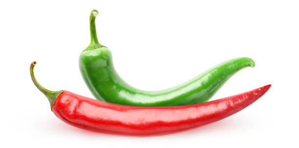 istock Isolated red and green hot peppers 1255198116