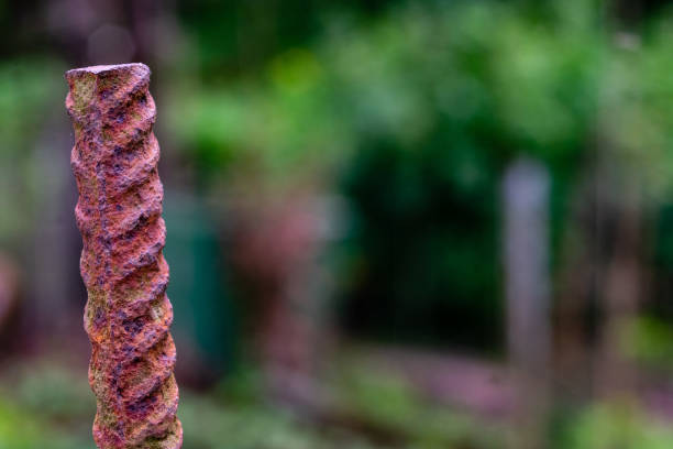 Angle Iron Detail with Rust and Green Holes - Textured metal detail abstract art.