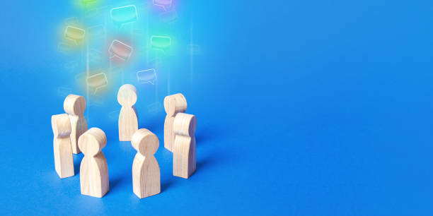 istock People circle in a discussion process. Negotiation process. Team brainstorming. New ideas innovations. Communication, cooperation and collaboration. Diplomatic negotiations, conflict resolution. 1255203210