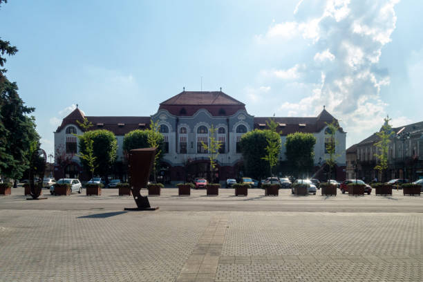 Central town square in Baia Mare,  Transylvania,  Romania, on a sunny summer day Central town square in Baia Mare,  Transylvania,  Romania, on a sunny summer day; no people maramureș stock pictures, royalty-free photos & images