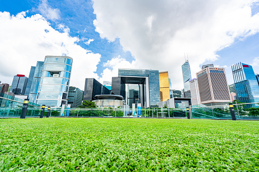 Hong Kong Admiralty district with city park