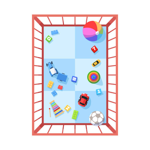 playpen полу плоский rgb цвет вектор иллюстрации - symbol computer icon bed safety stock illustrations
